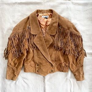 VTG Genuine Leather Fringe Jacket Coat